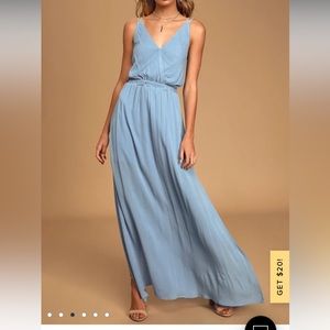 Lulus Lost in Paradise Slate Blue Maxi Dress